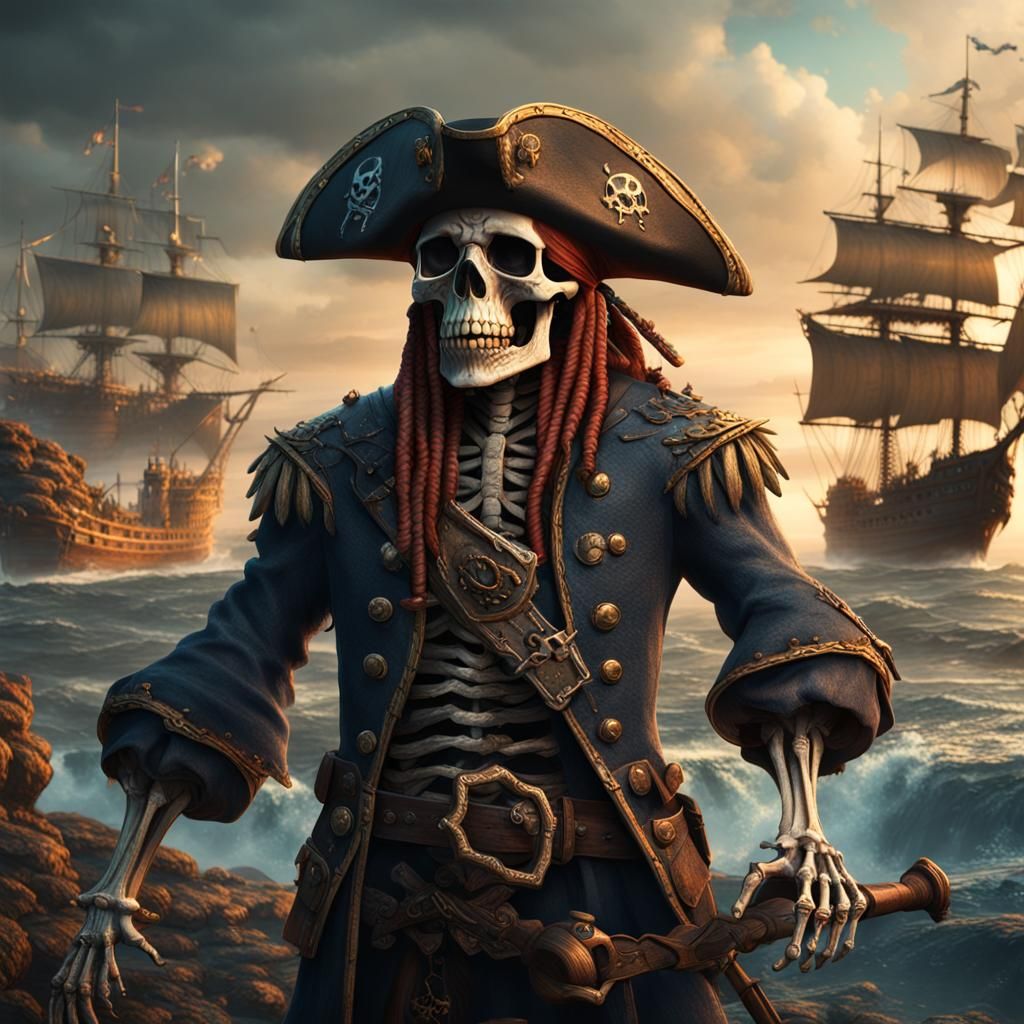Fantastical Skeleton Pirate Concept Art