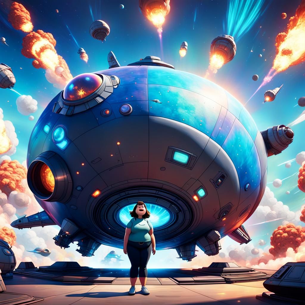 Girl and Spaceship in Pixar Concept Art