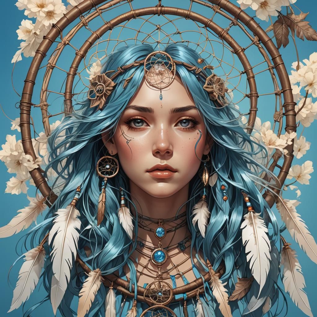 Neo-Pop Dream Catcher Portrait in 8K Resolution