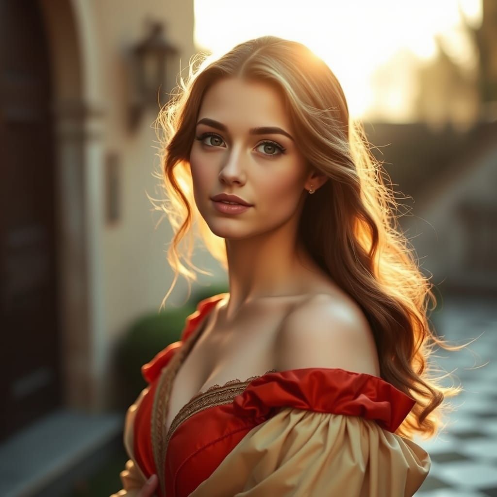 Elegant Woman in Renaissance Style Lighting