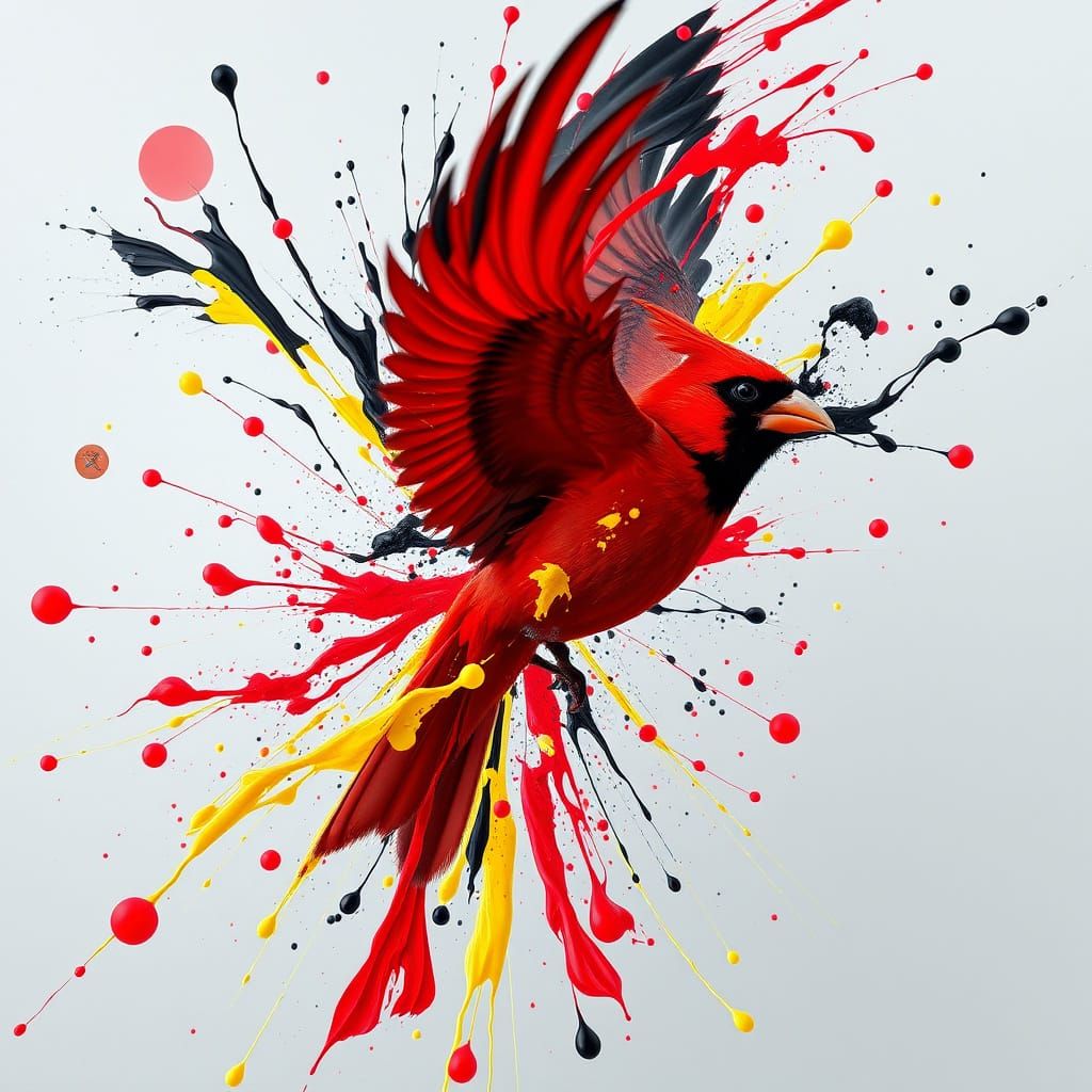 Vibrant 3D Cardinal in Motion