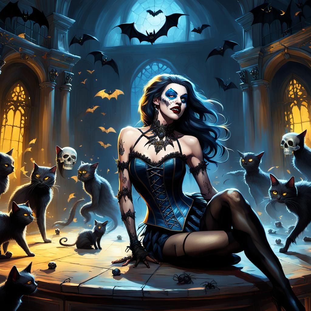 Spider Woman in Baroque Fantasy Style