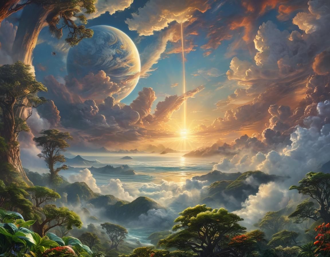 Terraforming Alien Planets: Hyperdetailed Oil Painting