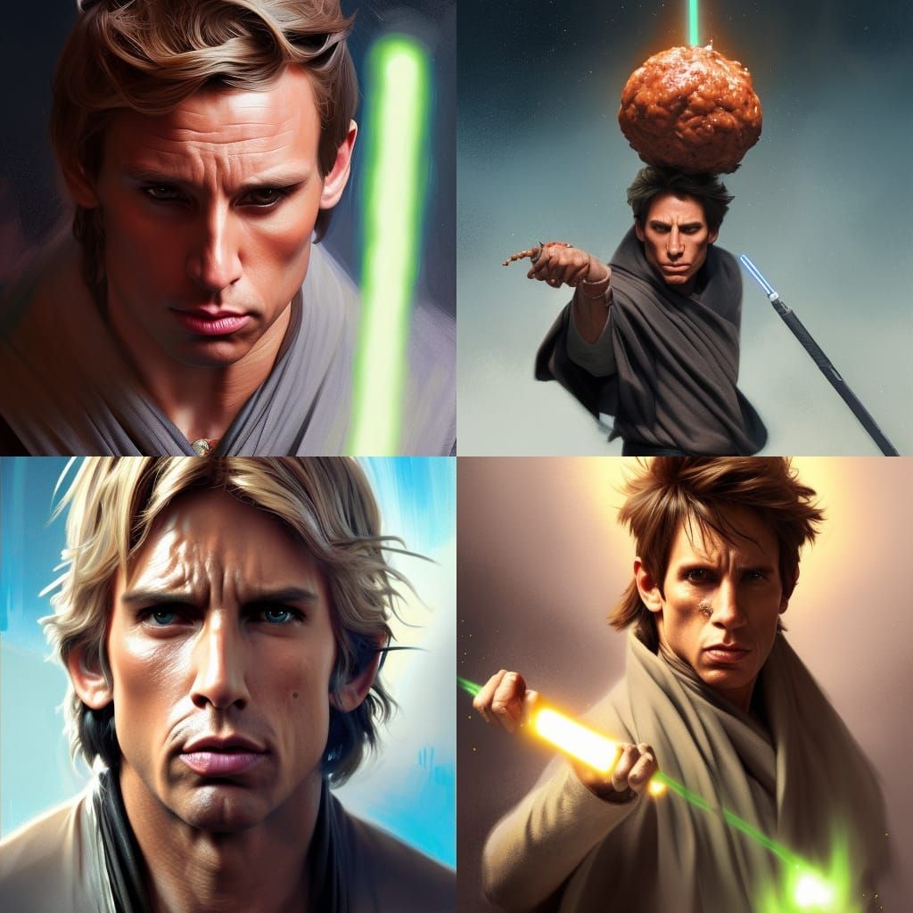 Jedi Derek Zoolander's Meatball Battle: Artstation Portrait