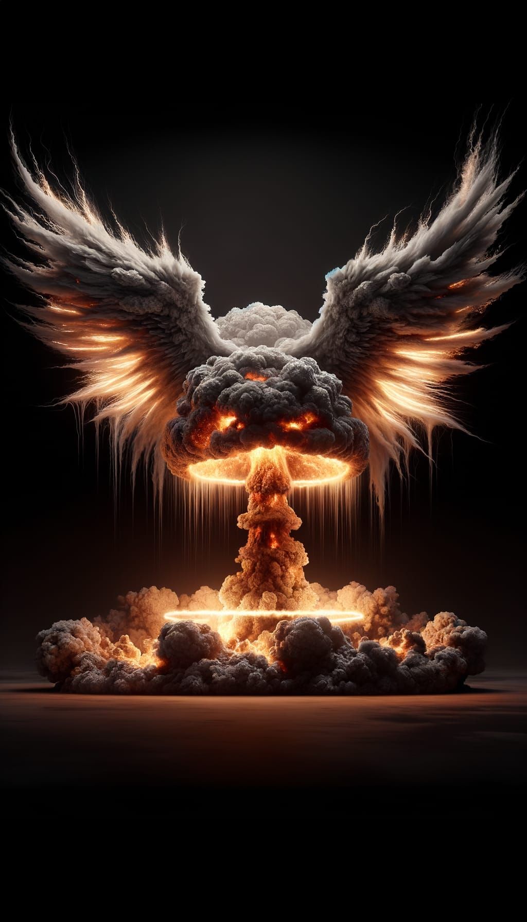 Fiery Angel of Death Emerges from Explosion