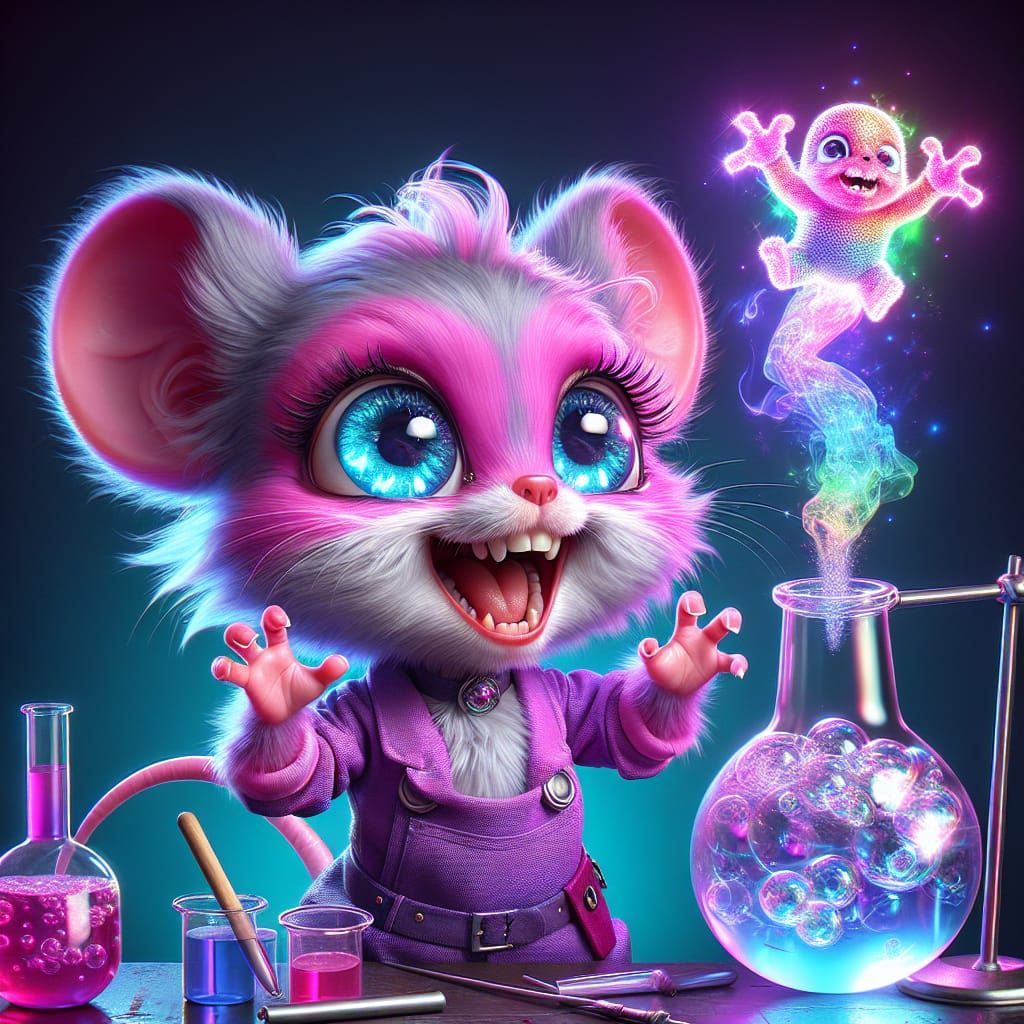 Mouse Scientist Creates Frankenstein, 3D Rendered