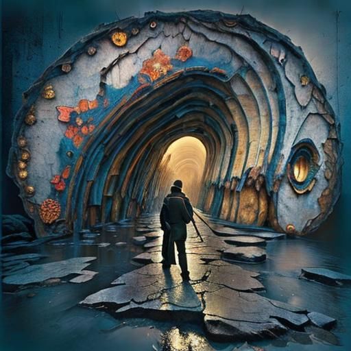 Vibrant Surrealist Vermillion Fantasy in Hyperrealistic CGI