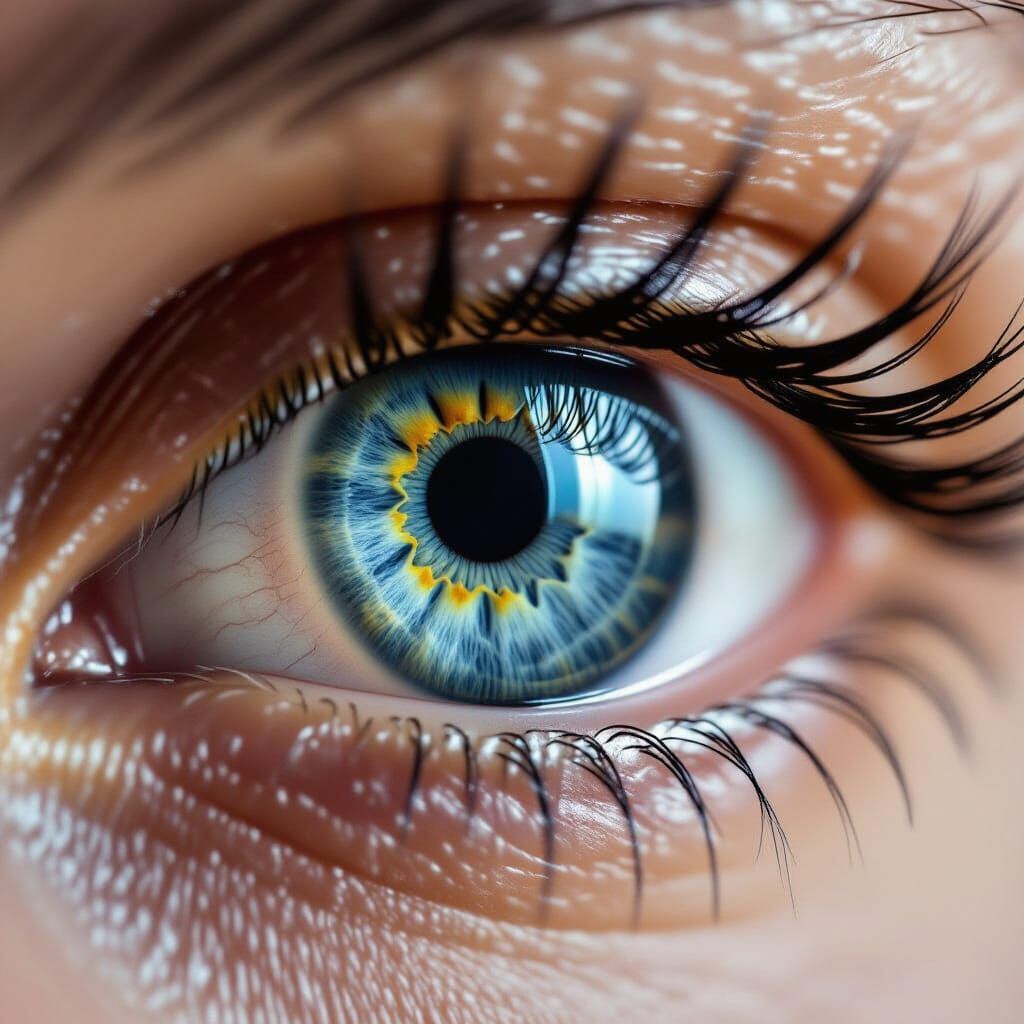 Macro Eye Close-Up: Blue Iris with Child Reflection