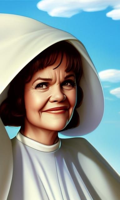 Flying Nun in the Clouds, Digital Art
