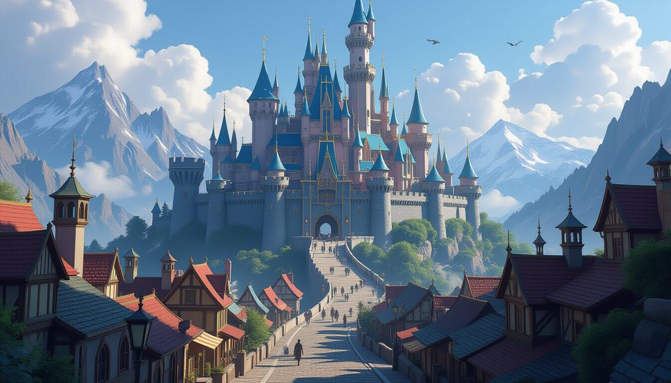 Fantasy Town and Castle Concept Art