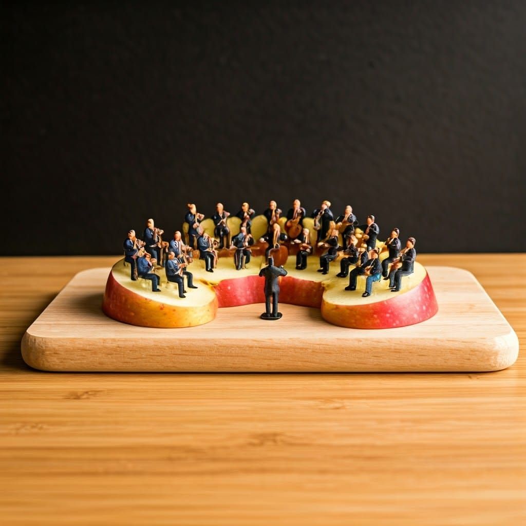 Miniature Food Scene in Whimsical Style