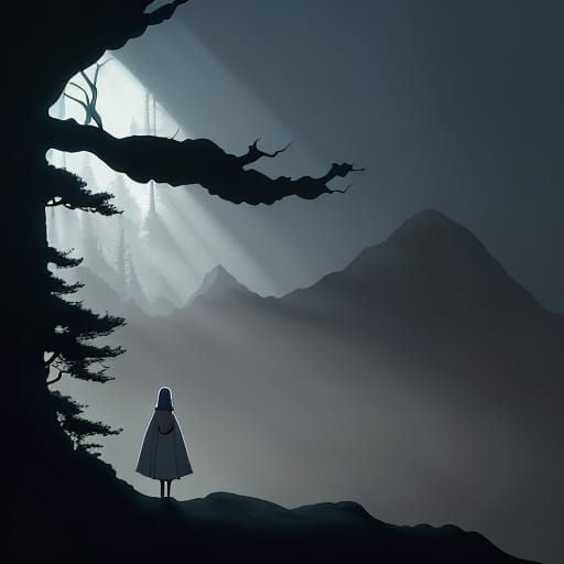 Solitary Silhouette in Dual Light