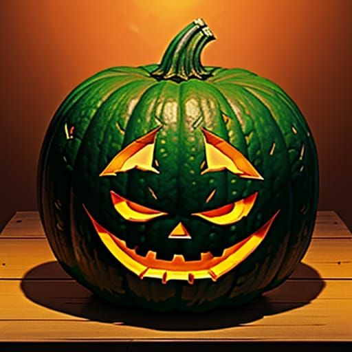 Cactus Pumpkin Carving Outline in Anime Style