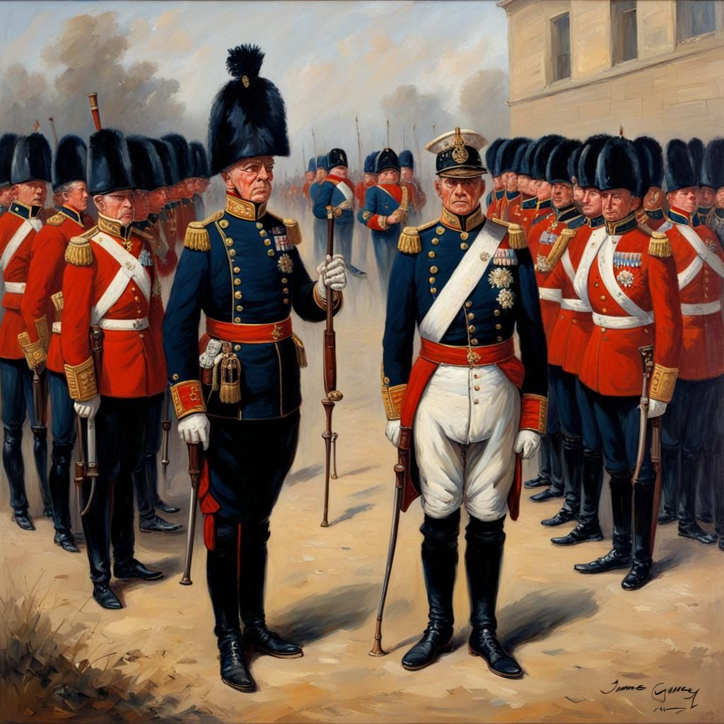 Classic Regimental Portrait in Oil Painting Style
