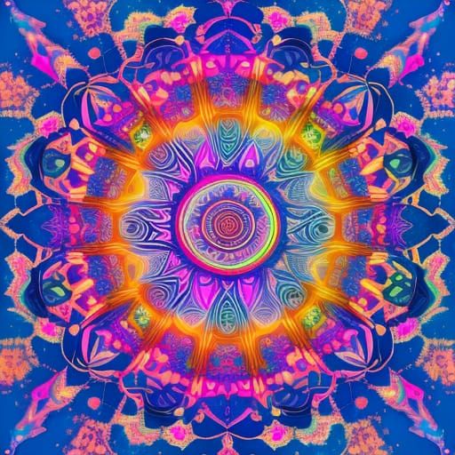 Colorful Floral Mandala in Fantasy Concept Art