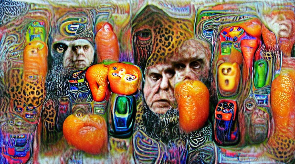 Super Angery orange Ape Gustav Klimt Pablo Picasso expressionism fauvism colorful eldritch photorealistic psychedelic fu...