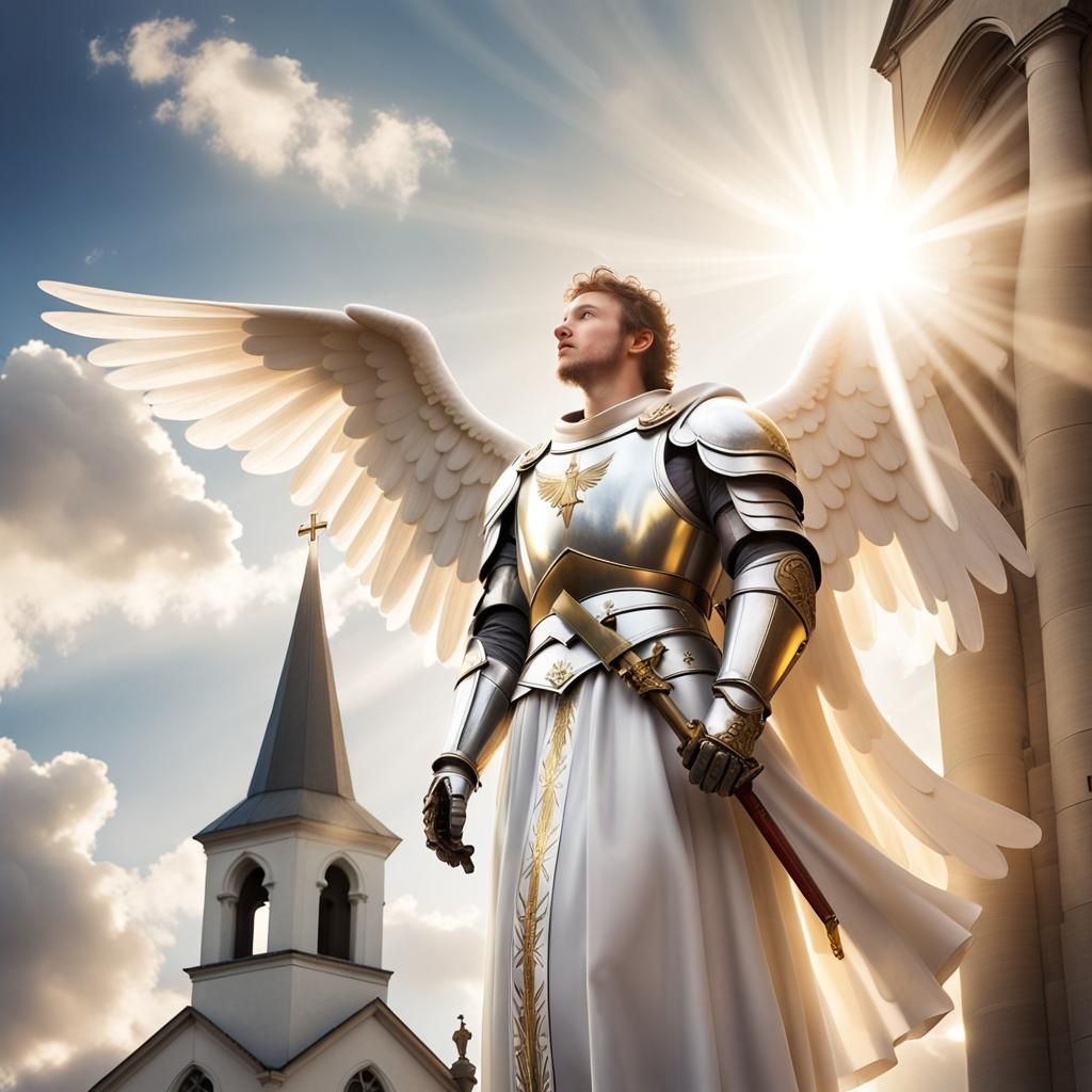 Angelic Knight Guardian in Divine Light
