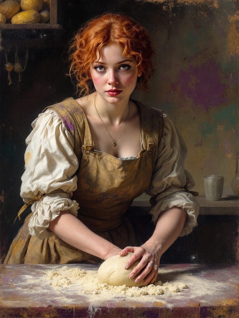 Renaissance Baker with Mardi Gras Flair