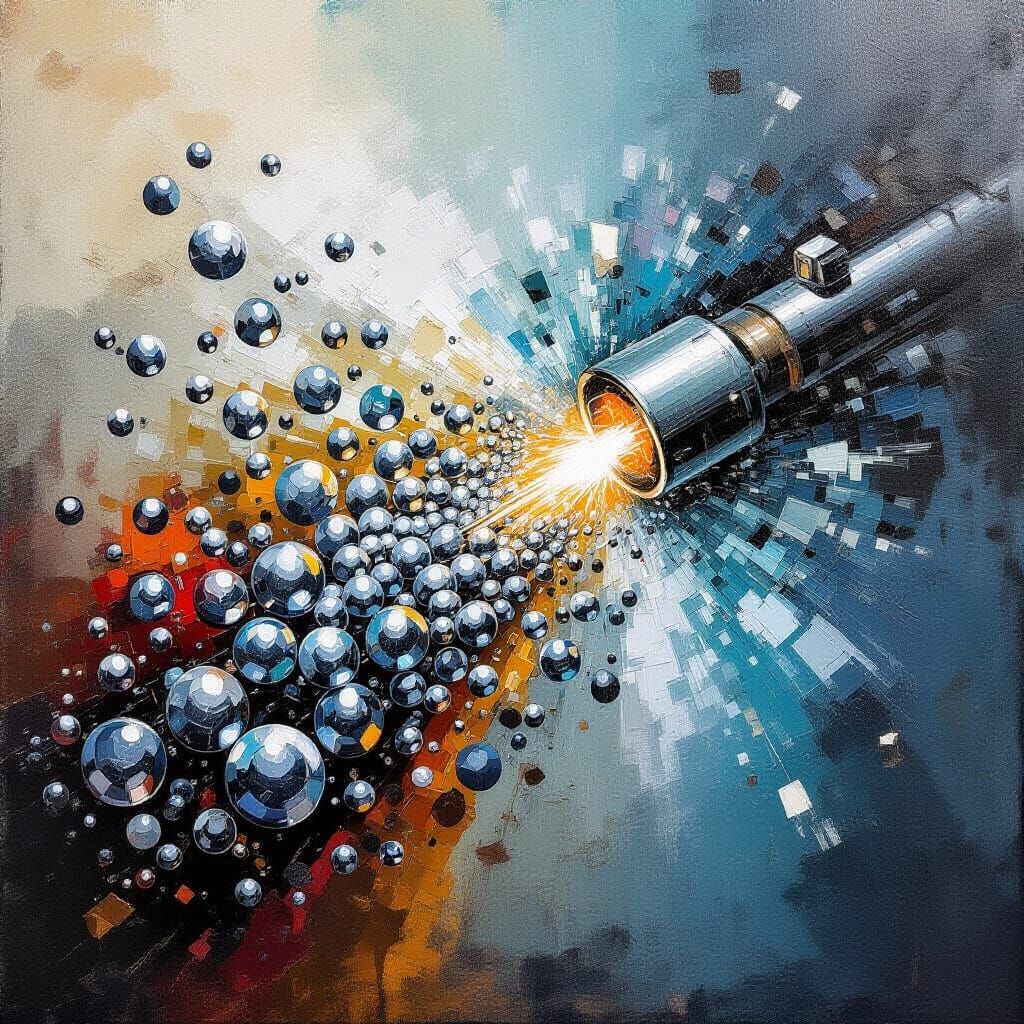 Matte Surface Finish with Glass Beads in Dystopian Oil Paint...