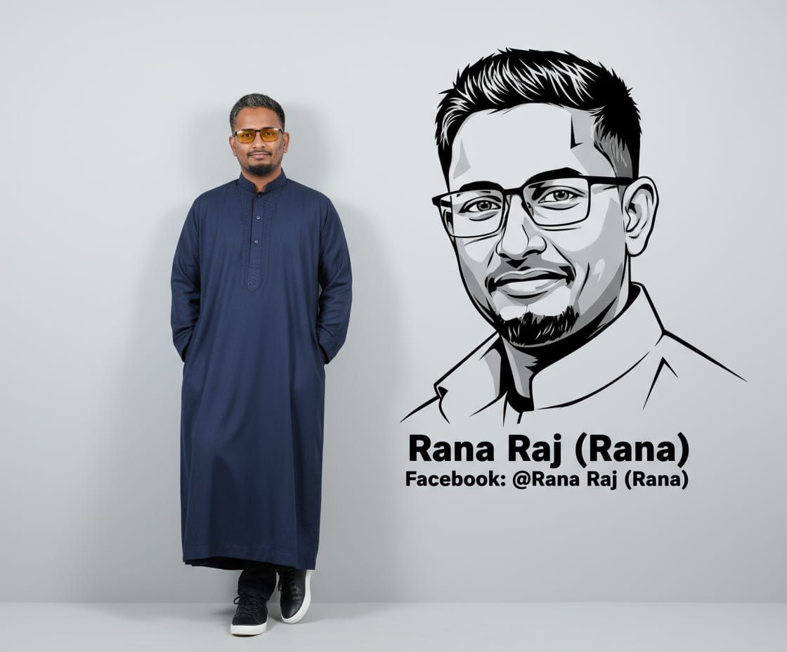 Man in Islamic Dress Leaning on Gray Wall, Stylized Portrait