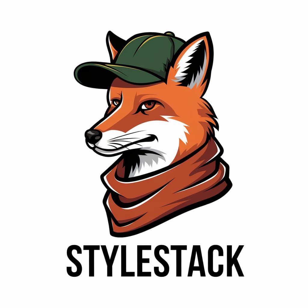 Stylestack Fox Mascot Logo in Flat Vector Style