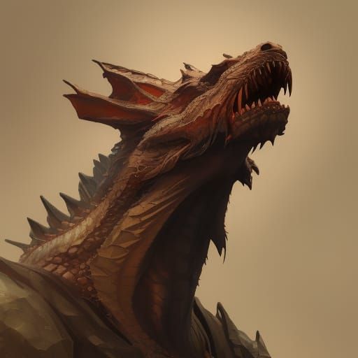 Hyperdetailed Dragon-Dog Portrait in Triadic Colors