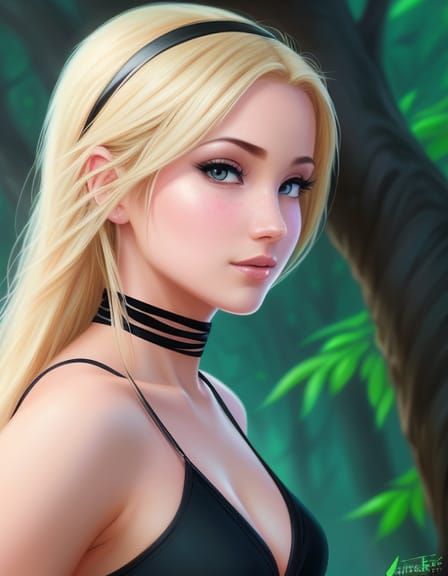 Beautiful Blonde Woman AI Portrait
