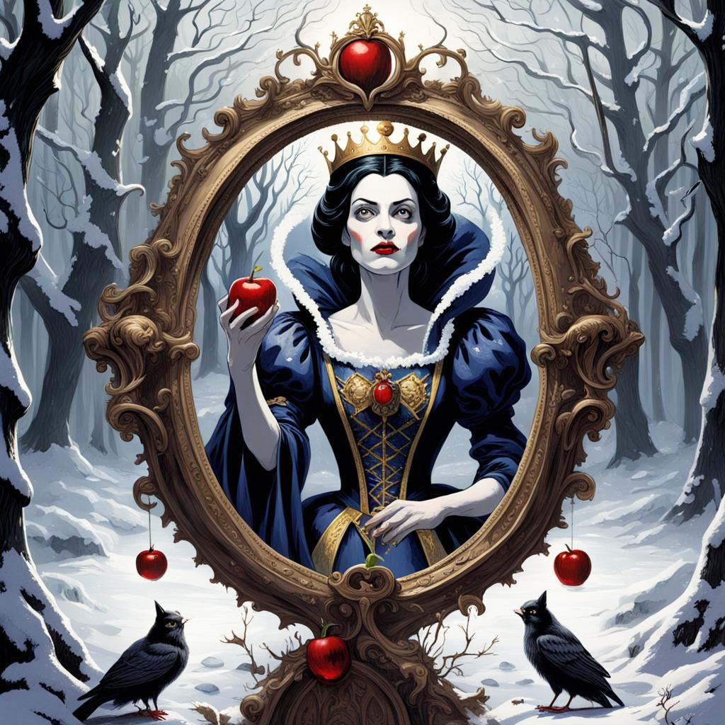 Evil Queen in Magic Mirror: A Snow White Scene