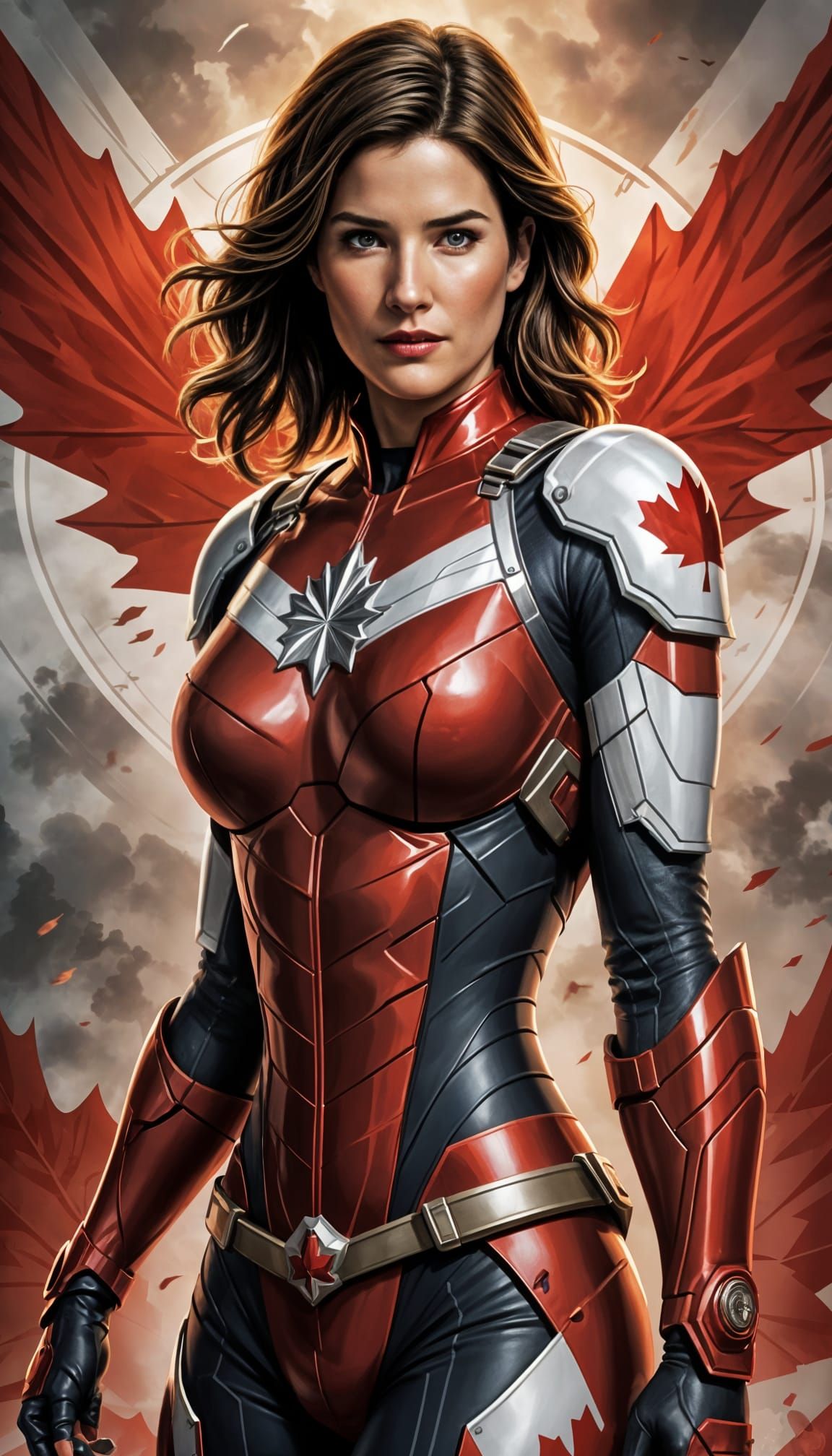 Female Captain Canada in Comic Book Style