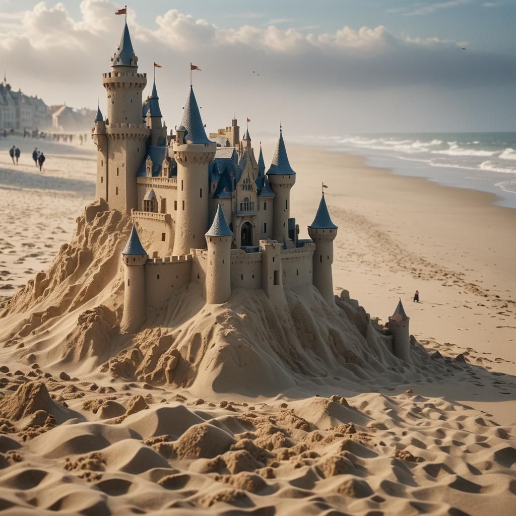 Sandcastle on Baltic Beach in Hyper-Realistic 3D