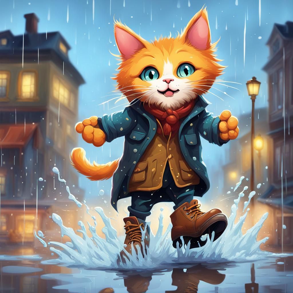 Fantasy Splash Art: Cat's Rainy Vision