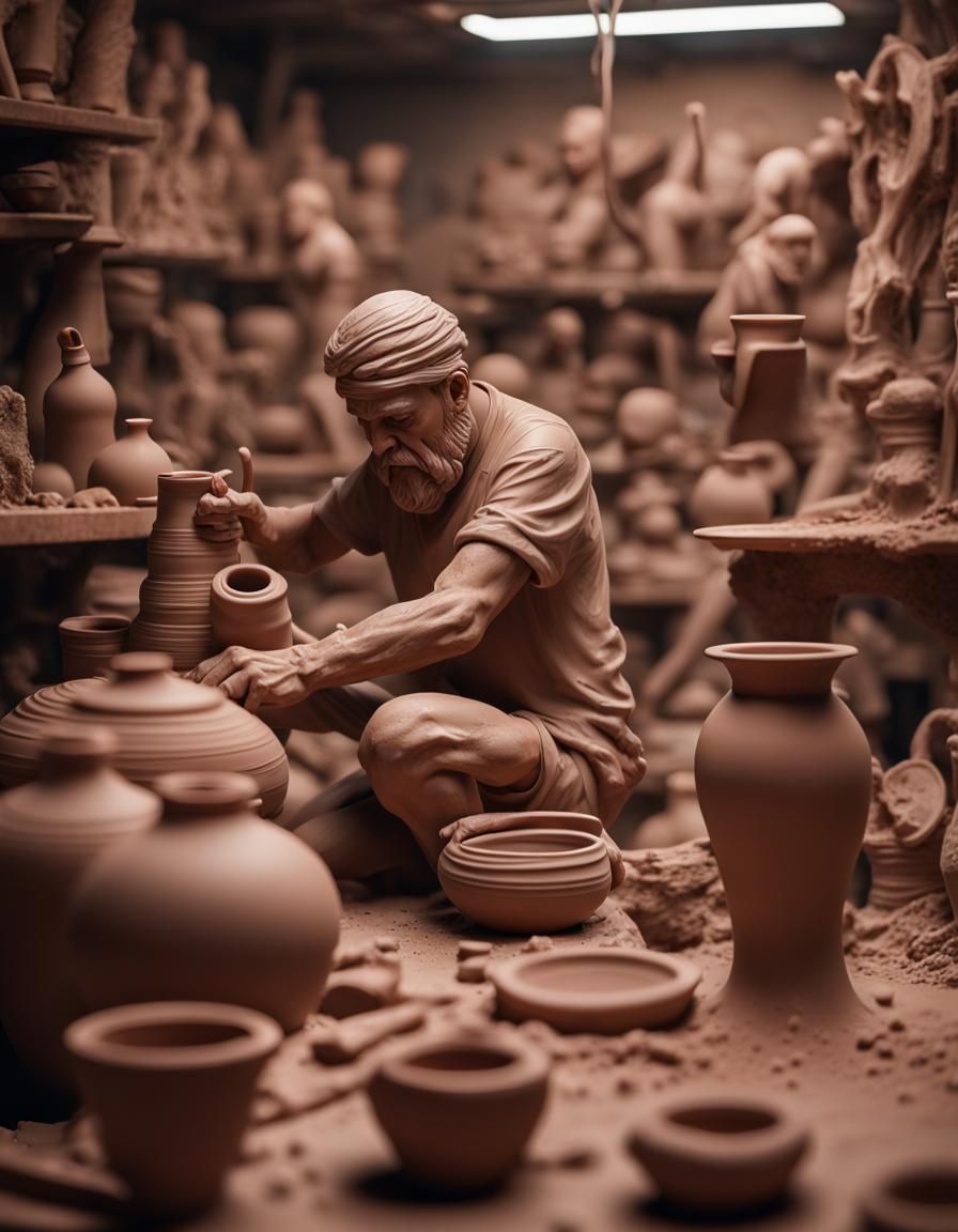 Clay Artist in a Surreal Clay World