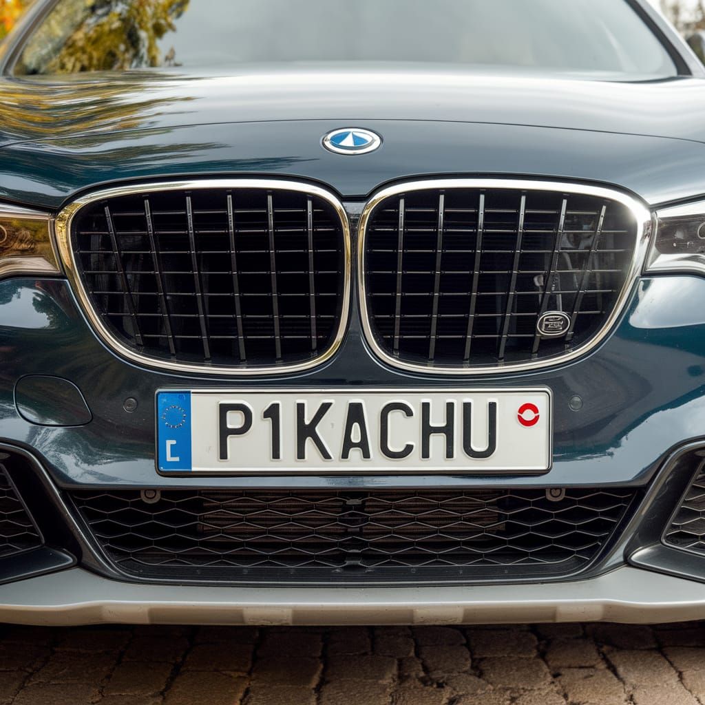 Custom License Plate Featuring 'P1KACHU'