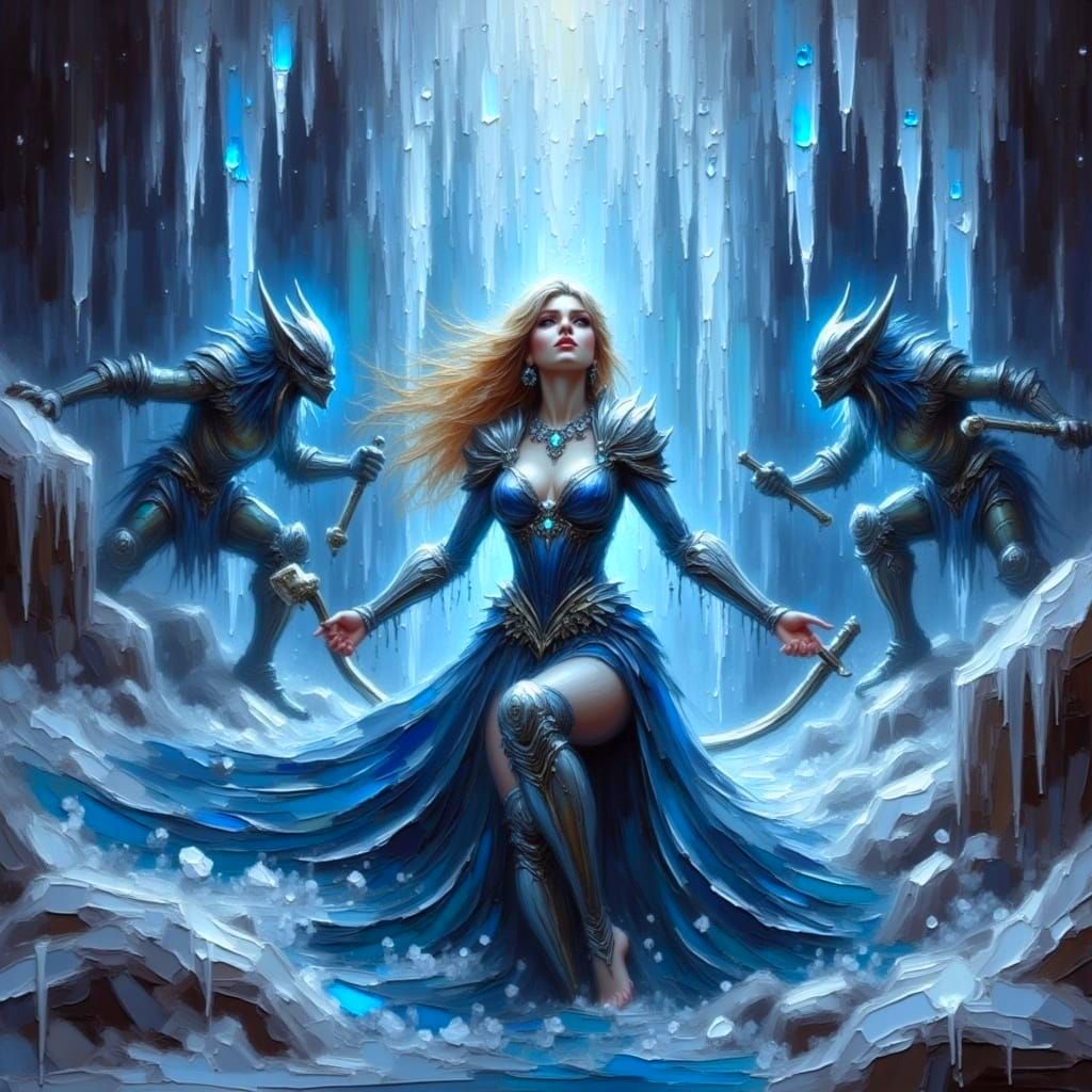 Ethereal Goddess Frozen in Crystal Coffin