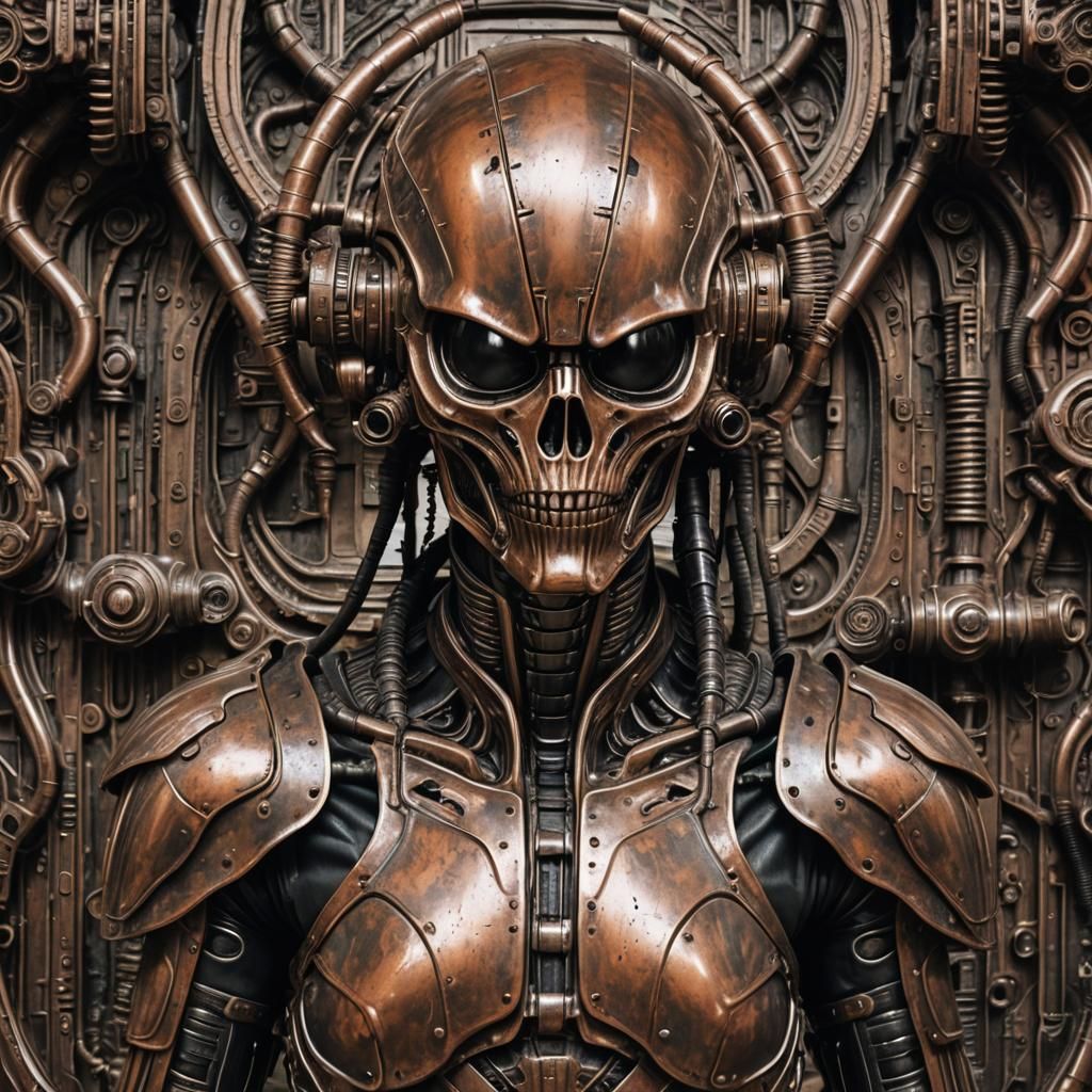 Alien Biomechanical Armor in H.R. Giger Style