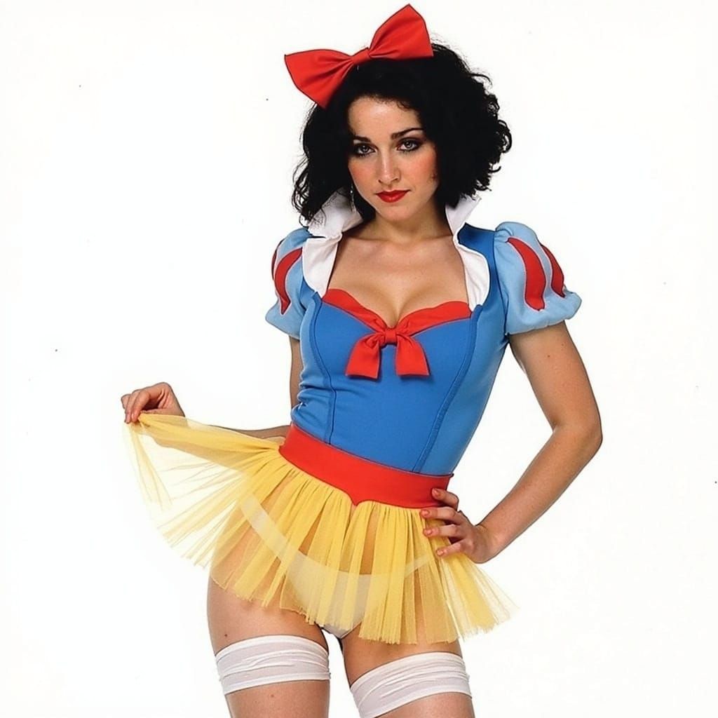 Enchanting Portrait of Snow White in Oil Painting Style