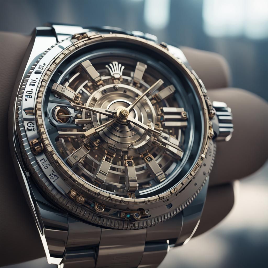 Futuristic Rolex Watch with Intricate Mech Details