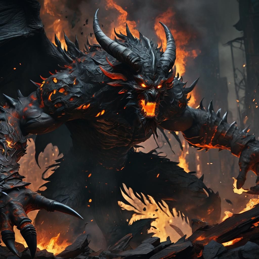 Fierce Dark Devil in a Dark Fantasy Artwork