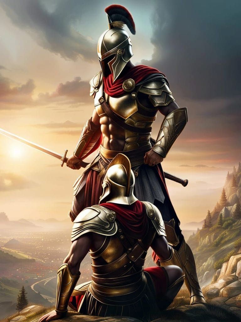 Spartan Warrior's Stand: An Assassin's Creed Artwork