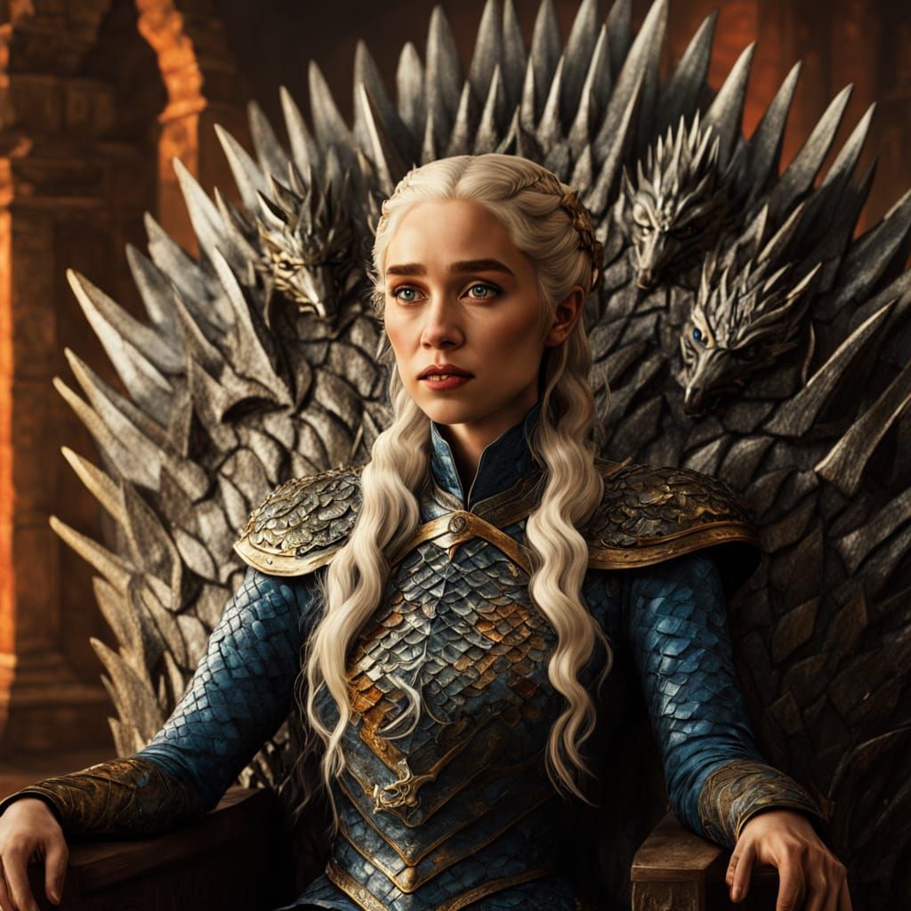 Daenerys Targaryen Portrait in Oil Painting Style