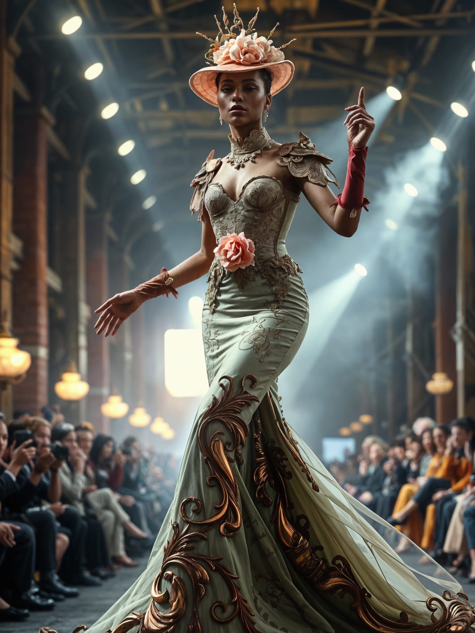 Haute Couture Aristocrat Struts Industrial Steampunk Runway