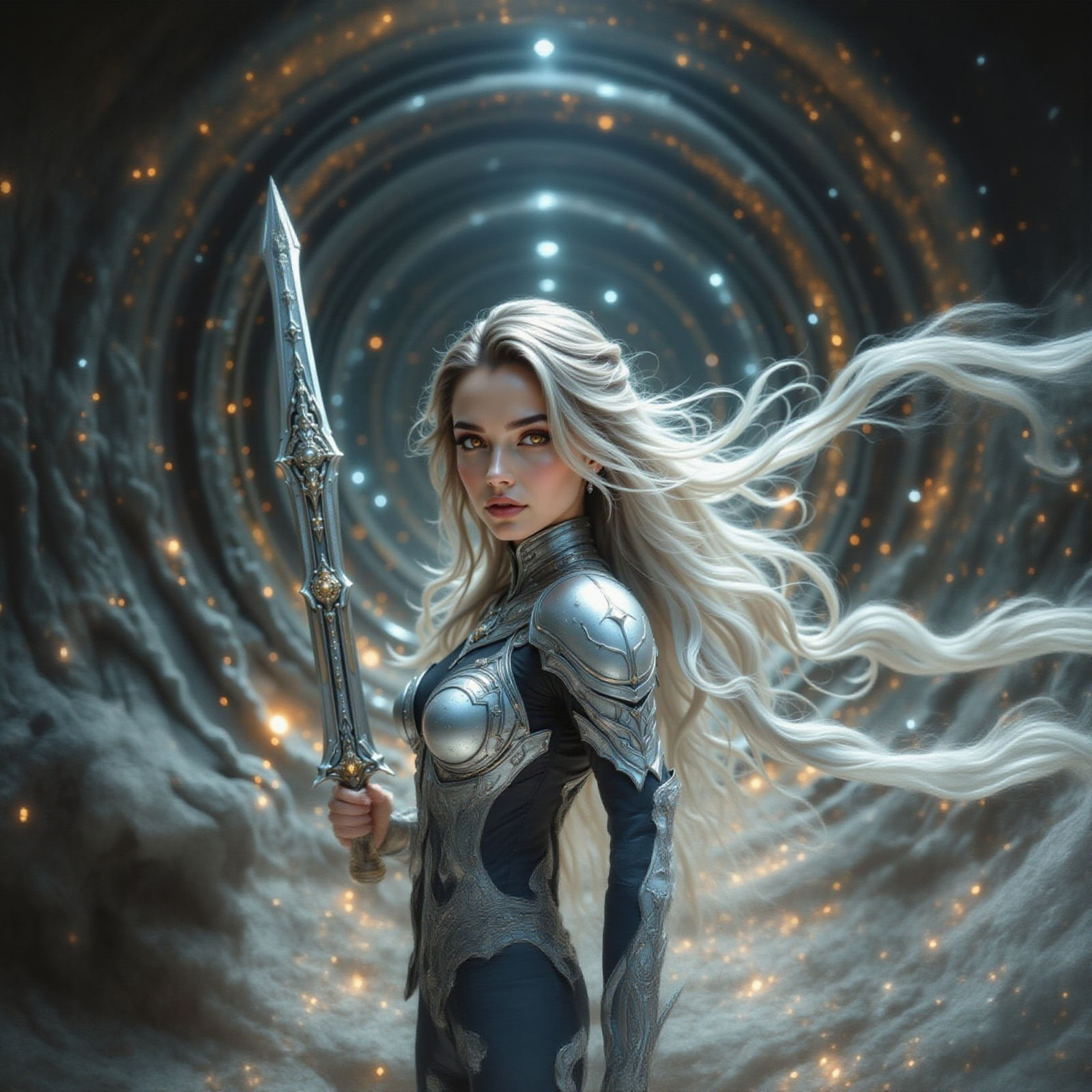 Celestial Warrior Radiating Divine Power and Authority