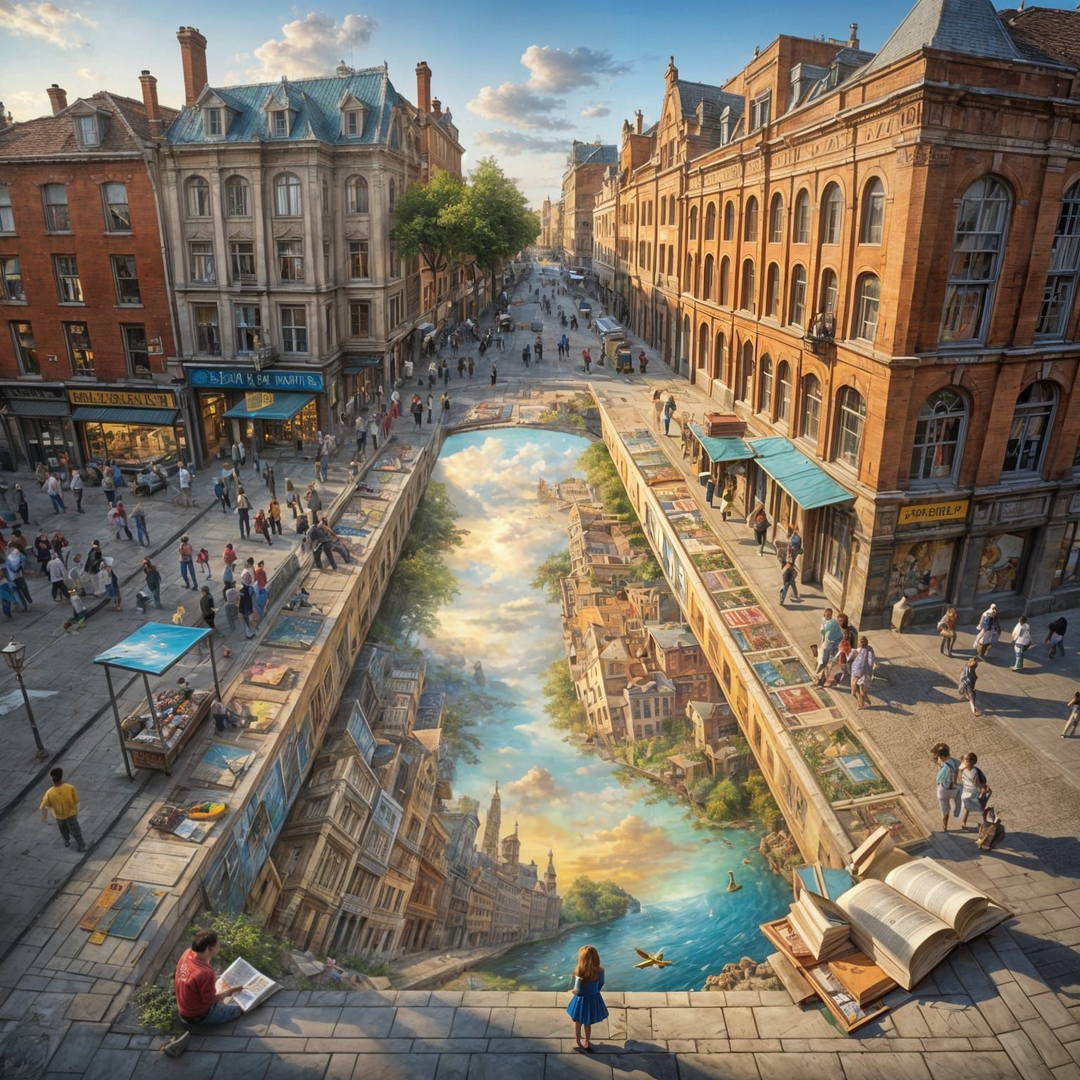 Graffiti Mural of Woman and Flying Letters