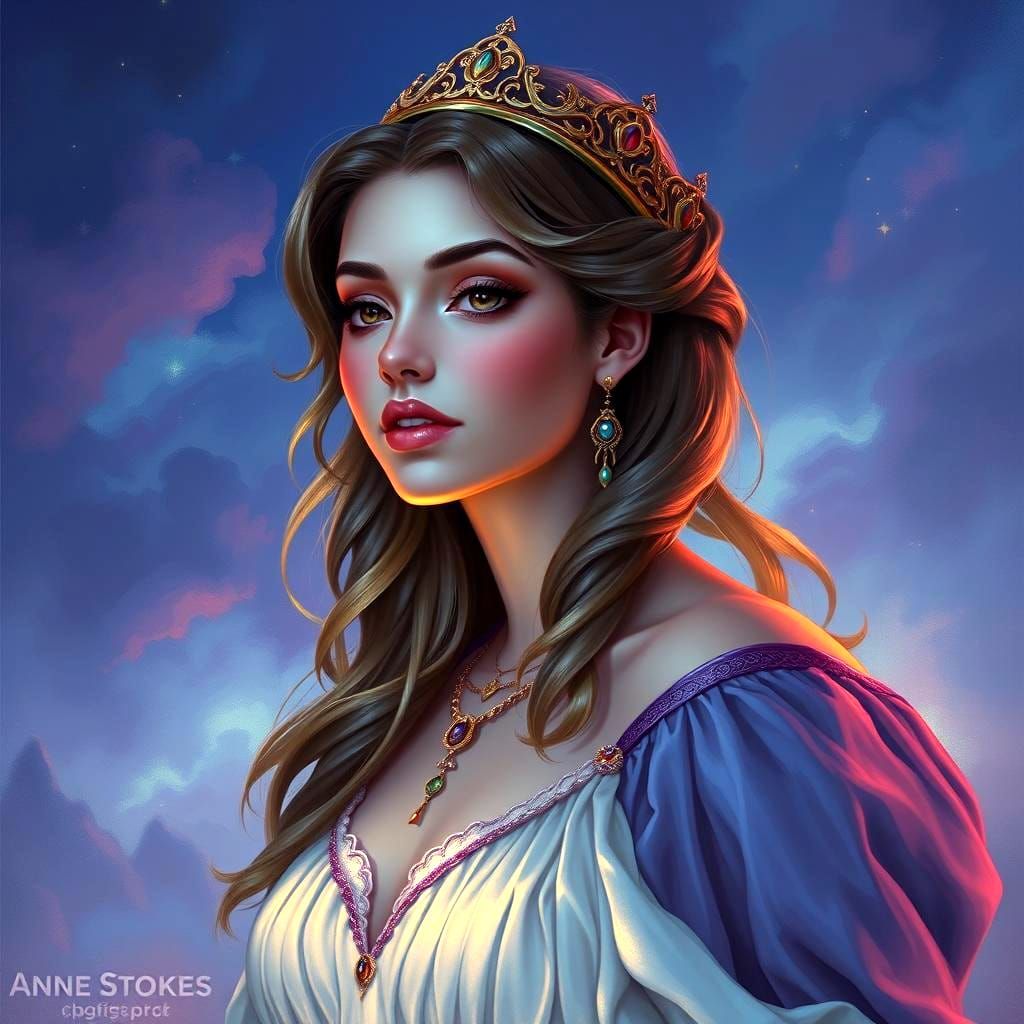 Serene Twilight Portrait of Beautiful Woman