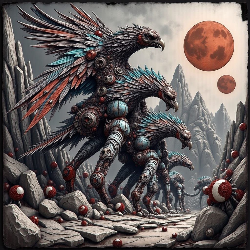 Biomechanical Undead Cyborg Cerberus Hybrid