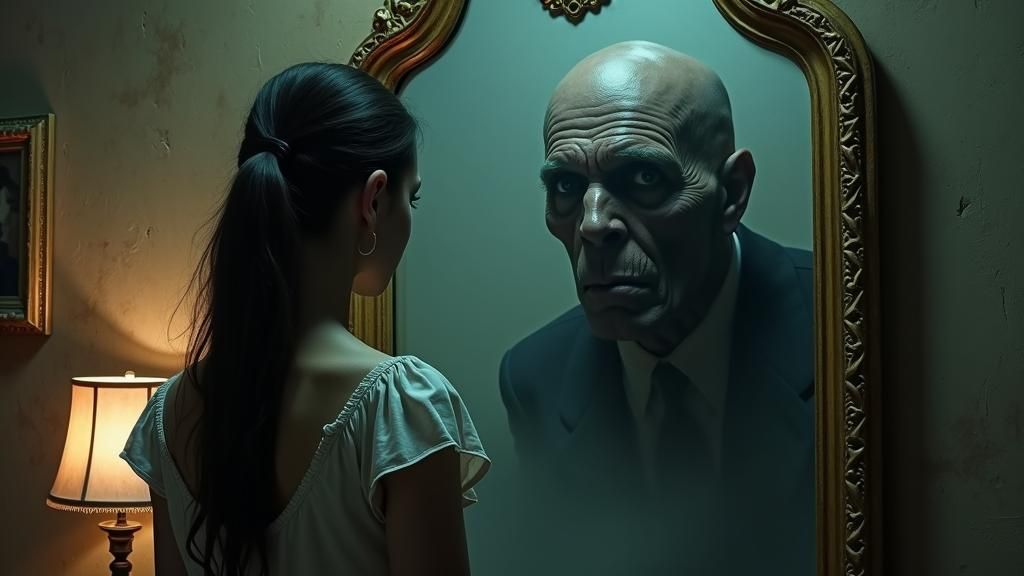 Grotesque Reflection: A Dark Surrealist Vision