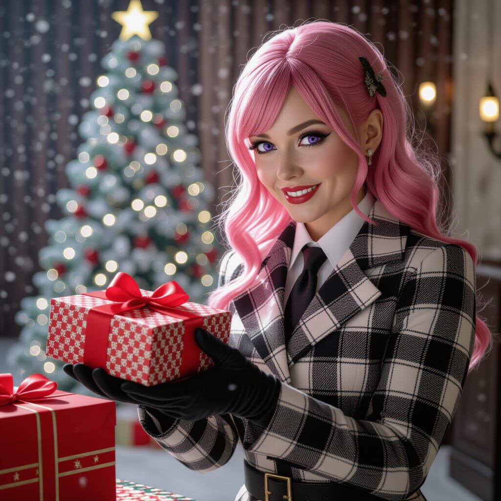 Noir Detective Exchanging Christmas Gift