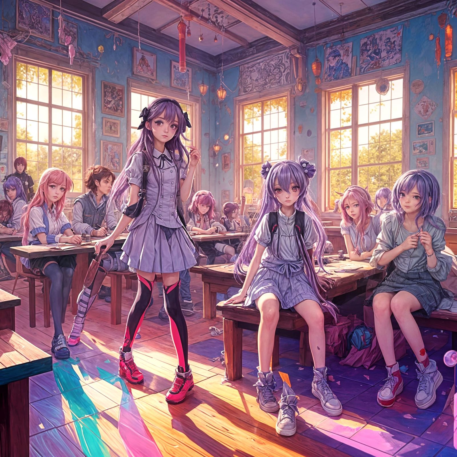 Purple-Haired Princess and Friends: Anime-Style Academy