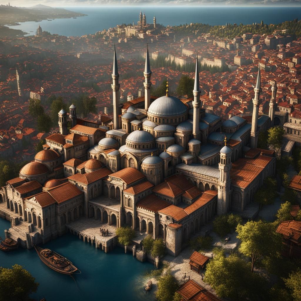 Renaissance Constantinople: Detailed Matte Painting