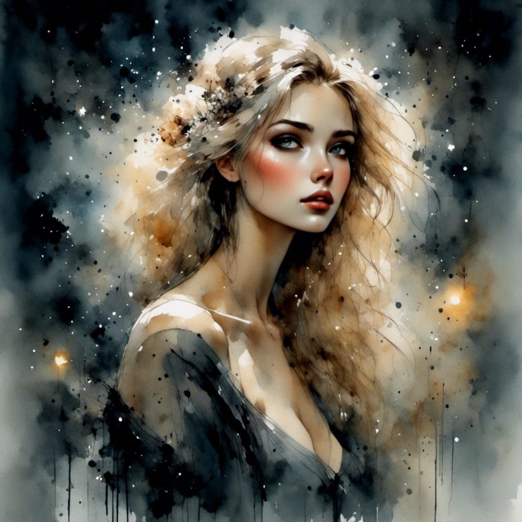 Impressionistic Fairy Princess in Starlight City